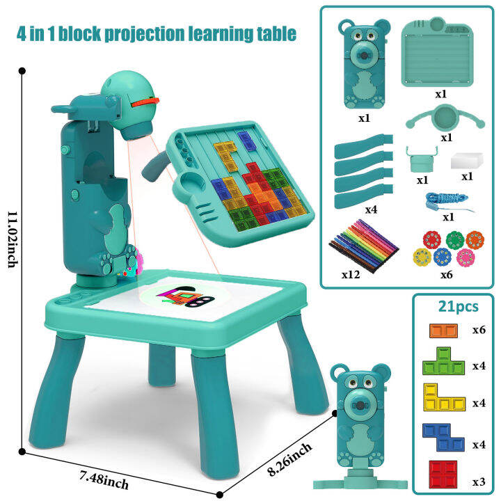 4-in1-drawing-projector-with-camera-drafting-table-kids-drawing-table-led-painting-desk-toys-for-children-educational-games