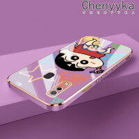 Chenyyyka เคส M10s A20 A30ปลอกสำหรับ Samsung ลายการ์ตูนดินสอสีชินจันเคสโทรศัพท์ซิลิโคนชุบหรูหราบางดีไซน์ใหม่เคสป้องกันเลนส์กล้องคลุมทั้งหมดเคสนิ่มกันกระแทก