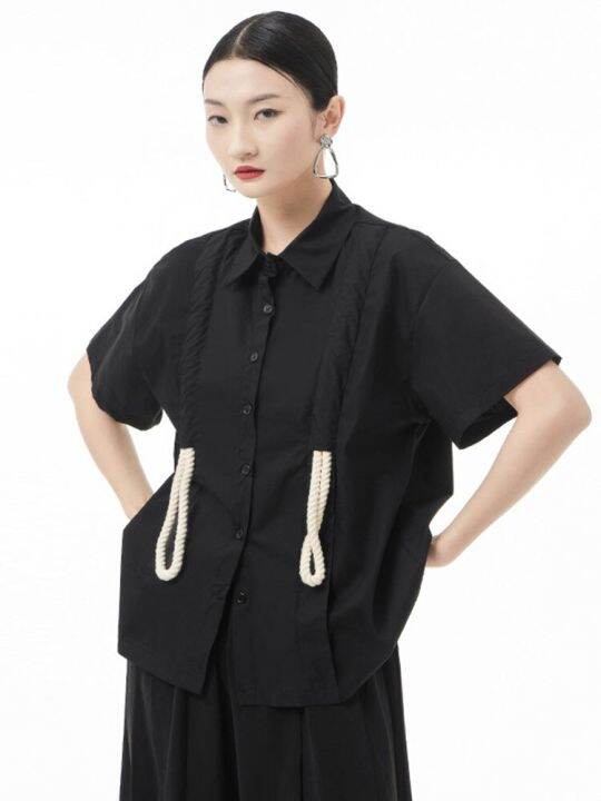 xitao-blouse-blouse-casual-drawstring-shirt-top