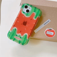 คู่รัก3D ลายการ์ตูนน่ารักแตงโมแดงไอศกรีมสำหรับ IPhone 14 13 11 12 Pro Max เคสโทรศัพท์แฟชั่นที่สร้างสรรค์