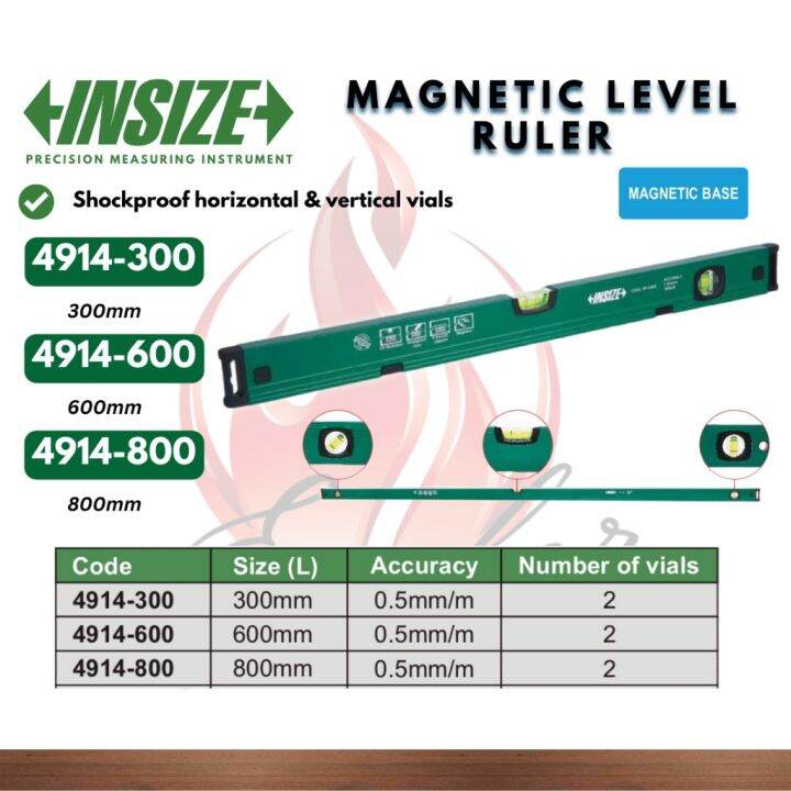 INSIZE Water Level Horizontal Vertical Ruler Spirit Level