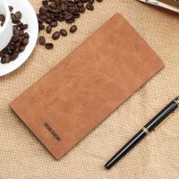 Mens Wallet Solid Color Vintage Clutch PU Leather Business Card Holder Coin Purse Business Mens Brand Long Wallet