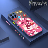 เคส Chenyyka สำหรับ Infinix Smart 6 HD Smart 6 Plus,เคสการ์ตูนหมีสตรอเบอร์รี่น่ารักใหม่เคสโทรศัพท์แบบแข็งฝ้าขอบสี่เหลี่ยมปลอกซิลิโคนกันกระแทกฝาปิดเลนส์เต็มรูปแบบเคสป้องกันกล้อง