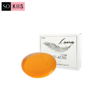 soKIIS LAORA Skincare Anti acne soap  สบู่กลีเซอรีนขมิ้นใสไม่ทำให้อุดตัน และไม่ระคายเคืองผิว ผิวกระจ่างใส ลดความมันและปัญหาสิวผดผื่น สิวอุดตันอักเสบ