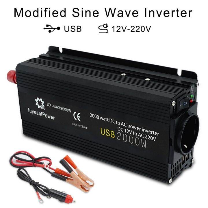 12V 1500W 2000W 2600W 220V Power Inverter EU Plug Low Noise With