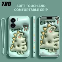 เคสโทรศัพท์ YBD สำหรับ Vivo Y02S Y16 Y35 Z7 IQOO Z7X Y27 2023ลายตัวการ์ตูนน่ารักฝาเคสซิลิโคนของเหลวที่มีลวดลายด้านข้างและฟรีสายคล้อง