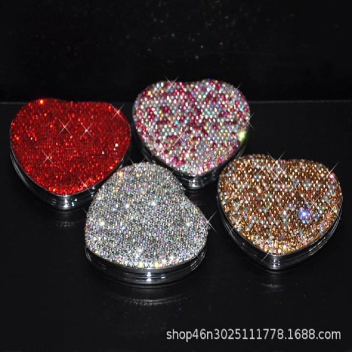 princess-mirror-fold-flip-cover-rotundity-beauty-mirror-makeup-mirror-take-it-with-you-diamond-inlay