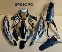 ชุดสี sonic new โซนิคตัวใหม่ พร้อมชิ้นดำด้าน รวม 11 ชิ้น สีดำ ติดลายขาว