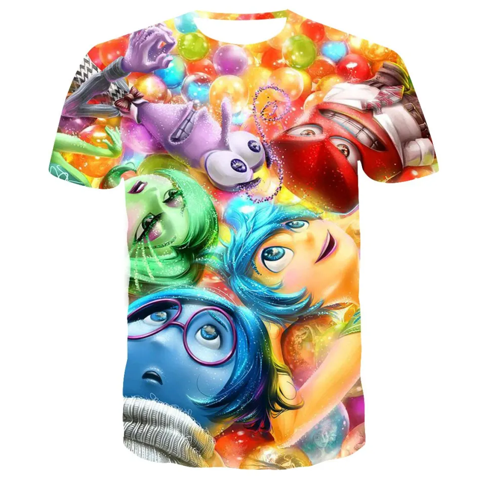 Summer Disney T-Shirts Inside Out Cartoon Anime 3D Print