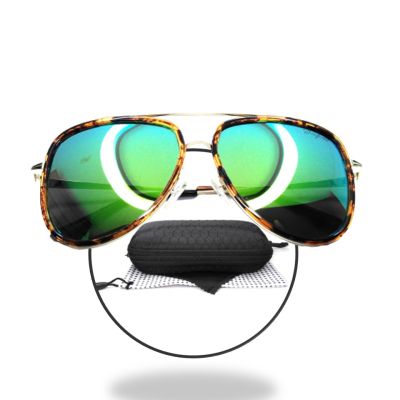 แว่นแฟชั่น แว่นตากันแดด เลนส์ Polarized ตัดแสงสะท้อน ป้องกัน UV400 ป้องกันดวงตา ดีไซด์สวยหรู เลนส์ปรอท รุ่น 8702