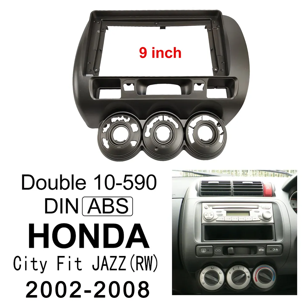 LEXXSON Honda City Fit Jazz (RW) 2002 2003 2004 2005 2006 2007 2008 car  radio frame panel cover Fascia accessory for 2 Din 9 inch Android head unit  modification kit | Lazada