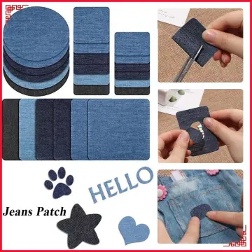 12pcs Iron On Denim Patches for Jeans Clothing Repair Elbow Pants (4.9 X  3.7)