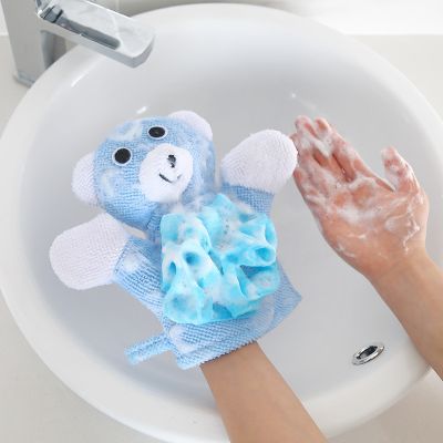 Baby Bath Gloves Baby Shower Accessories Cartoon Cute Bath Towel Cotton Shower Gloves for Children Soft Bath Gloves Body Clean