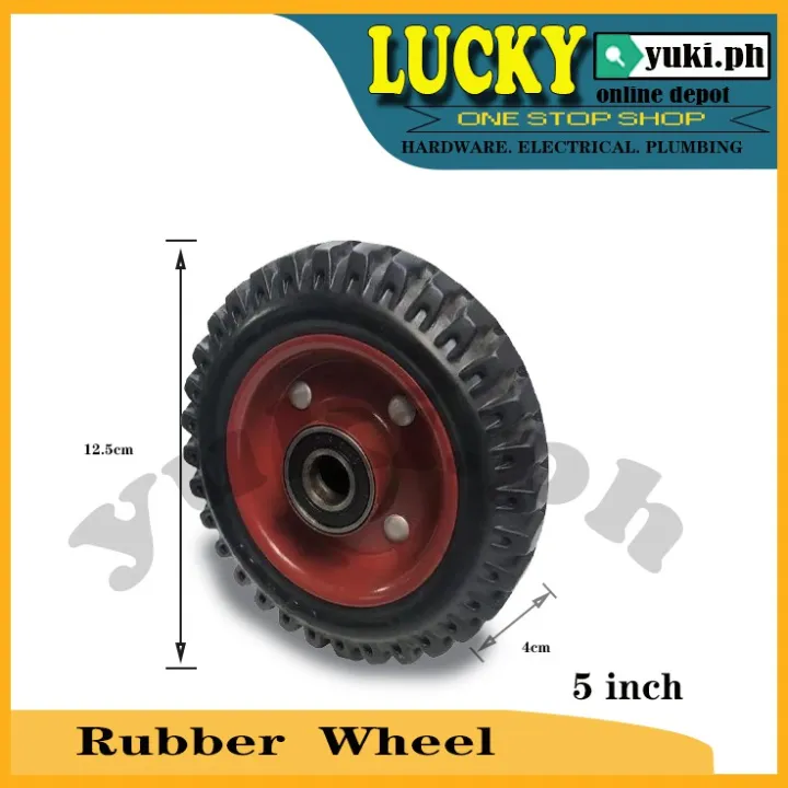 RUBBER TIRE HEAVY DUTY PUSH CART STEEL BODY RUBBER WHEEL 5"/ 6"/ 8"/10