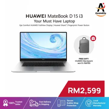Huawei Matebook D15 (11th Gen i5,8GB+512GB,Windows 11,2022 Model) Free  Huawei CD60 Matebook Series Laptop Backpack Grey + Huawei CD20 Bluetooth  Mouse Black