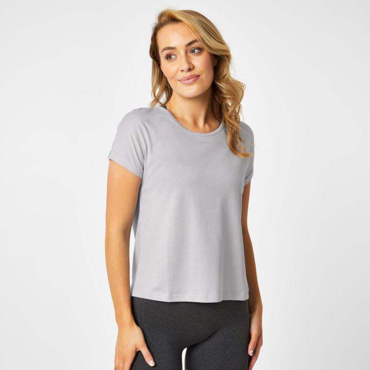USA Pro Womens Short Sleeve Sports TShirt (Grey Marl) Sports Direct