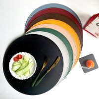 【hot】♀۞  38cm Leather Resistant Non-slip Placemat Accessories Coaster tableware Mug Dining Table Napkin 51107