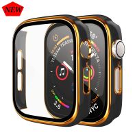 Glass+Cover for Apple Watch case 45mm 41mm accessories 44mm 40mm Tempered Screen Protector Protective iWatch series 7 8 SE 6 5 4 Cases Cases