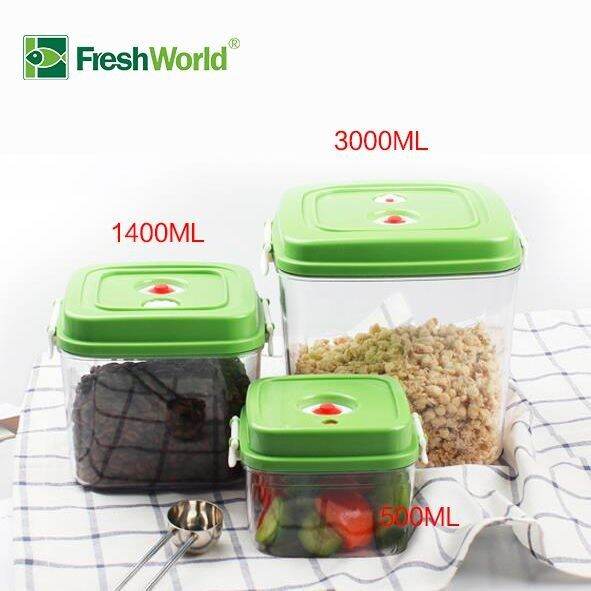VACUUM CANISTER FRESHWORLD / FOOD VACUUM CONTAINER /1 SET 3 UKURAN