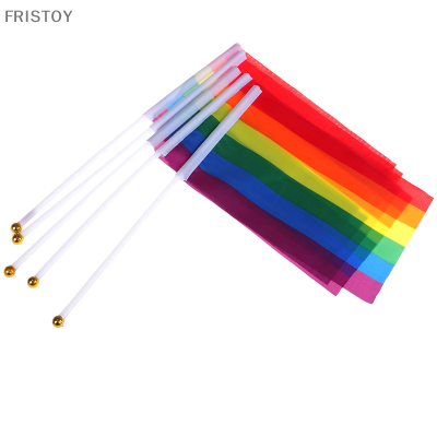 FRISTOY ธงโบกมือถือ5X สีรุ้งเกย์ภาคภูมิใจเลสเบี้ยนเทศกาลแบนเนอร์แอลจีบีทีสันติภาพ