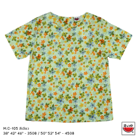 เสื้อแตงโม (SUIKA) - เสื้อผ้าป่านมัสลิน คอปาดกระดุมหลัง 3 เม็ด แขนสั้น  (M.C-105)