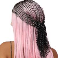 StoneFans Crystal Net Head Wrap Scarf for Women Mesh Hair Accessories Bling New Fashion Rhinestone Headpiece Turban Hat Cap