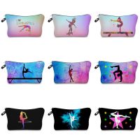 Original Design Rhythmic Gymnastics Print Cosmetic Bag Fashion School Teacher Gift Makeup Bag Female Travel Toiletries Organizer