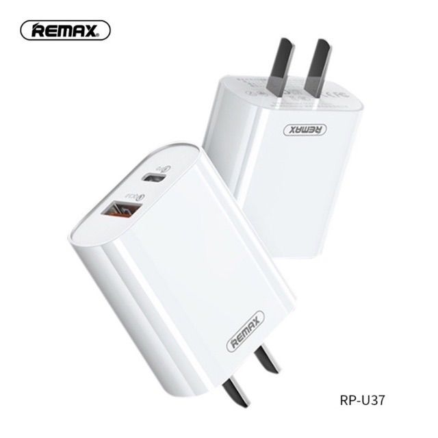 remax-rp-u37-หัวชาร์จไว-quick-charger-3-0-pd-หัวชาร์จ-หัวชาร์ทremax-หัวชาร์ทบ้าน