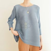 ☢ Aiden001 One Size Autumn And Spring Style Pleated Irregular Splicing T-Shirt Large Size Loose Casual Top 8506