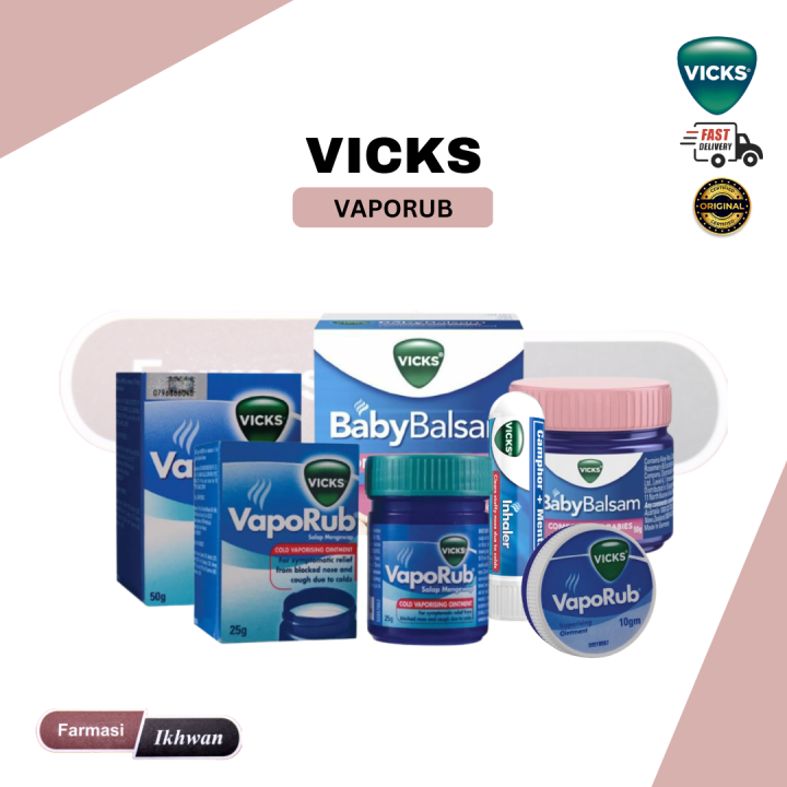 Vicks Vaporub/ Inhaler/ Vaporising Ointment/Baby Balsam Rub Lazada