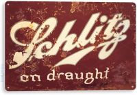 Schlitz Draugt ป้ายดีบุกทำจากโลหะเบียร์ร้านศิลปะผับ A602บาร์นั่ง