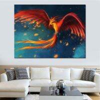 Sumanssa อะนิเมะ Phoenix ภาพวาดบทคัดย่อโปสเตอร์สัตว์บนผ้าใบ Framework Wall Art HD พิมพ์ภาพตกแต่งบ้านห้องนั่งเล่น1ชิ้น/ชิ้น