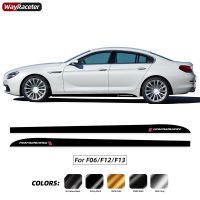 2 Pcs M Performance Decal Carbon Fiber Vinyl Door Side Stripe Skirt Sticker For BMW 6 Series F06 650i F12 F13 640i 640d