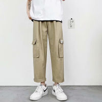 【3 Color】Uni Cargo Pants For Men Pocket Work Korean Pants Straight Casual Ankle Trousers Mens Fashion Loose Male Slacks