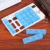 7 Days Pill Box Medicine Pill Case Organizer LED Timer Reminder 28 Grids Weekly Tablets Storage Pill Dispenser Alarm Clock New