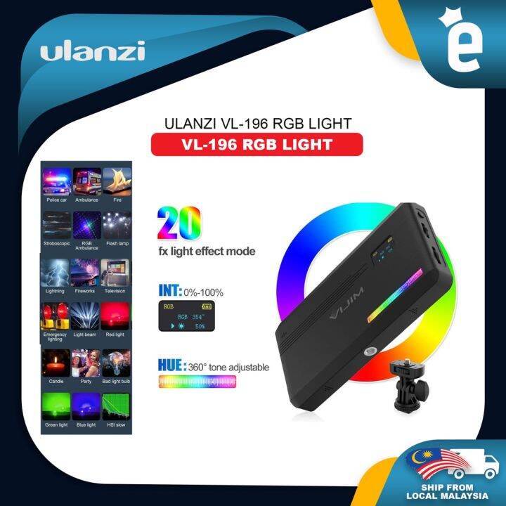 Ulanzi VIJIM VL196 RGB LIGHT 2500K-9000K Mini Video LED Light Fill ...