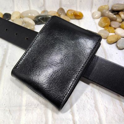 Blongk Zippered Mini Waist Bag Genuine Leather Thin Belt Pack Drivers License Case Card Holder Car Key Case Men L02D Card Holders