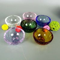 80mm Colorful Crystal Glass Bowl Essential Oil Cup Buddhist Utensils Home Decoration