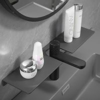 ☏∏ Shampoo Holder Modern Bathroom Shelf Space Aluminum Storage Shelf Widened U-type Suction Cup Shelf Layer Height Adjustment