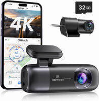 REDTIGER Dash Cam 4K Front and Rear 1080P, WiFi GPS Car Camera with Free 32GB SD Card, Dual Dash Camera for Cars, Loop Recording, Night Vision, Parking Mode, Smart App Control, Support 256GB Max