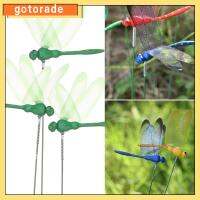 GOTORADE 5/10PCS ความคิดสร้างสรรค์ เครื่องประดับสนามหญ้า ตกแต่งสวน ผีเสื้อจำลอง ด้วย Stem แท่งบาง แมลงปอประดิษฐ์