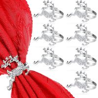 Elk Napkin Rings Holder Christmas Napkin Ring for Thanksgiving Christmas Wedding Party Table Decoration
