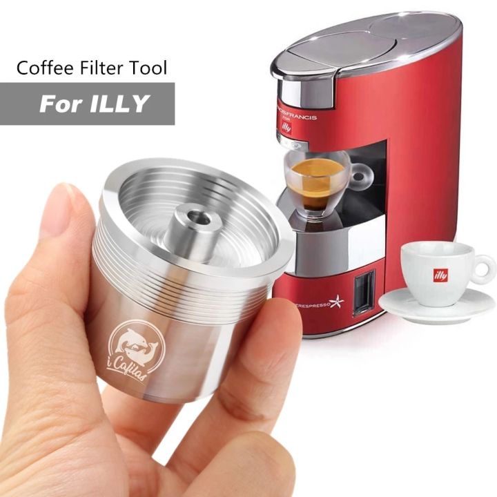 i Cafilas】[YI0B] Reusable Coffee Capsule Refillable Pods Stainless Steel  Reusable Filters Cup Dripper Tamper Crema Maker for Illy Machine X7.1 ,X8,X9,IllY3,,IllY3.2,IllY1.1,IllY5 Lazada PH