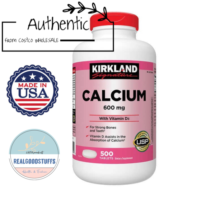 KIRKLAND Signature Calcium 600mg with Vitamin D3, 500 tablets, BONES