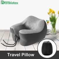 《Petty bourgeoisie life》 PurenLatex U Shape Travel Pillow For Airplane Memory Foam U Shape Neck Pillow Support With Lock Train Slow Rebound Pressure