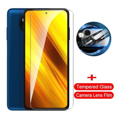 2in1 Protective Glass for Xiaomi Poco X3 NFC X3 Screen Protector on xiomi Pocox3 x3 X 3 6.67 39; 39; Camera Lens protection Film cover