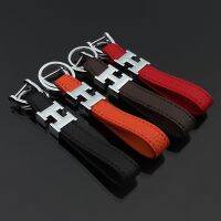 HOT Car Key จี้สำหรับ Volkswagen Benz Horseshoe Buckle H Letter Lychee Pattern Leather Keychain