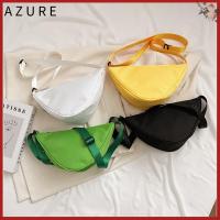 AZURE ไนลอนทำจากไนลอน กระเป๋าสะพายไหล่แบบสั้น สามเหลี่ยมแอลอีดี สีทึบทึบ กระเป๋า Crossbody พักผ่อนยามว่าง จุได้มาก กระเป๋าแมสเซนเจอร์ ผู้หญิงผู้ชาย