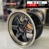 ล้อแม็กขอบ 18x9.5 ET+30 6H139.7 CB106.1?? ยี่ห้อ Cosmis รุ่น TYPE-R GRAN TURISMO สีดำด้าน+ขอบแล็คดำ ?(ราคาต่อ1วง)? ขายคู่ได้ NEW22 ราคาพิเศษสุดๆ พร้อมส่งฟรี