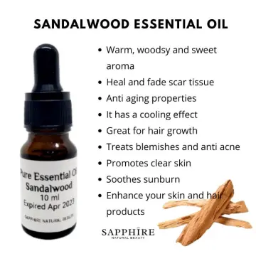 Gya Labs Sandalwood India Essential Oil - 100 Pure Therapeutic Grade for Hair, Skin, Relaxation, Diffuser - 10ml